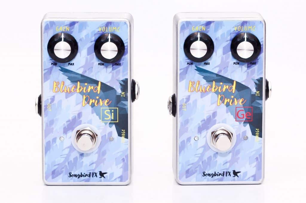 Songbird FX - Bluebird Drive Si and Ge - Silicon Germanium Clipping Stage Diodes Overdrive Pedal Rechargeable Micro-USB