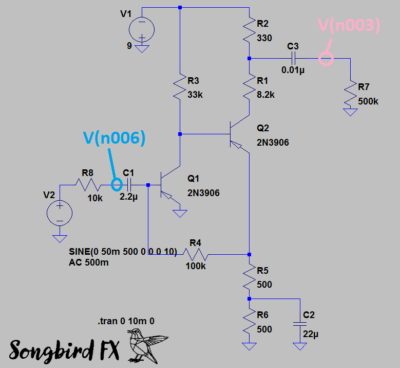 Fuzz Face Simulation Sound LTspice circuit impedance