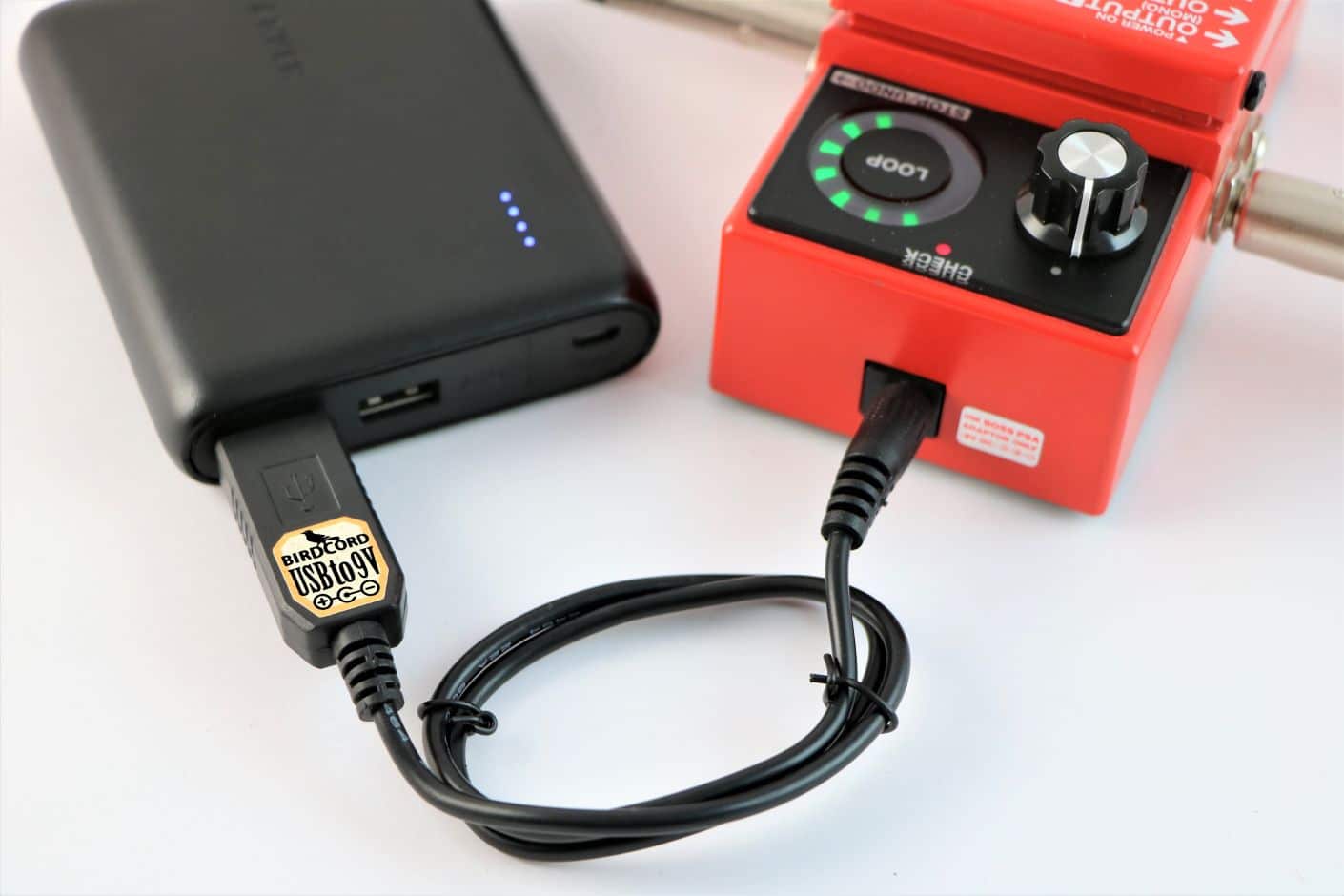 Birdcord with Powerbank Portable Charger USB To 9V Converter Cable For Guitar Effects Pedals Songbird FX
