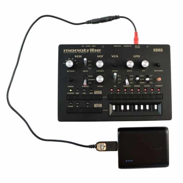 korg monotribe volca powered via usb powerbank power bank battery grid independent adapter cable 9 volt 5 songbird fx birdcord