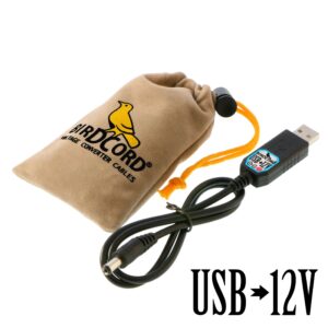 birdcord usb to 12v voltage converter cable step up cable songbird fx songcord 12 volt 12-volt 9v 6v 18v velvet pouch drawstring bag transformer