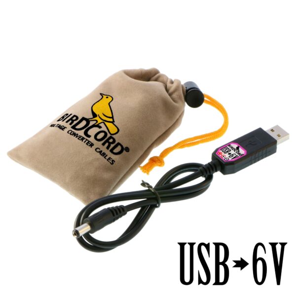 birdcord usb to 6v voltage converter cable step up cable songbird fx songcord 6 volt 6-volt 12v 9v 18v